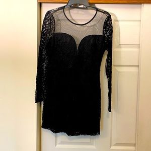 Lulu’s Black Lace & mesh Dress
